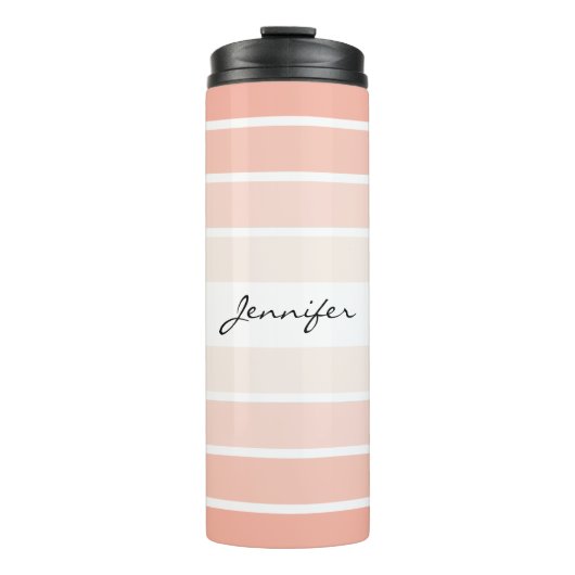 Monogram Trendy Coral Pastel Thermal Tumbler Thermosbeker (Voorkant)