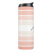 Monogram Trendy Coral Pastel Thermal Tumbler Thermosbeker (Gedraaid links)
