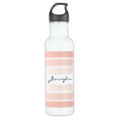 Monogram Trendy Coral Pastel Water Fles (Voorkant)