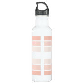 Monogram Trendy Coral Pastel Water Fles (Achterkant)