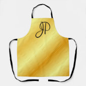 Monogram Trendy Elegant Gold Kijk Sjabloon Schort (Voorkant)