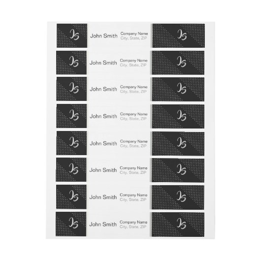 Monogram Trendy Geometric Black Pattern (Vel)