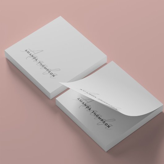 Monogram Trendy Modern gepersonaliseerd met naam Post-it® Notes