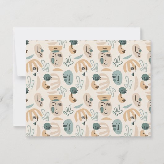 Monogram Trendy Modern Note Notitiekaartje (Achterkant)