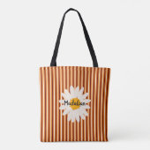 Monogram trendy retro scandinavisch gestreept patr tote bag (Achterkant)