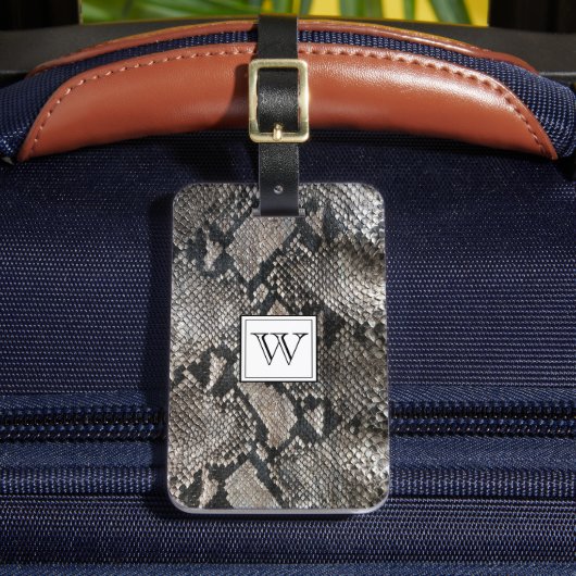 Monogram Trendy Slangenleer - Rijke Elegante Mode Bagagelabel (Voorkant Insitu 2)