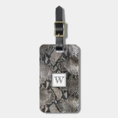 Monogram Trendy Slangenleer - Rijke Elegante Mode Bagagelabel (Voorkant verticaal)