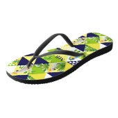 Monogram Trendy Tropical Cockatau Parrot Floral Teenslippers (Schuin)