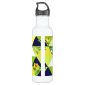 Monogram Trendy Tropical Cockatau Parrot Floral Waterfles (Achterkant)