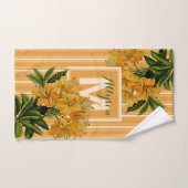 Monogram Trendy Turmeric Stripes  Floral Handdoek (Handdoek)