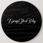 Monogram Trendy Zwart Retro Script initiaal Eenvou Ronde Button 6,0 Cm (Voorkant)