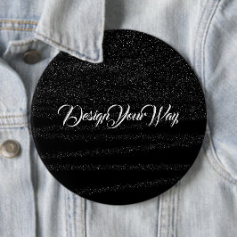 Monogram Trendy Zwart Retro Script initiaal Eenvou Ronde Button 6,0 Cm