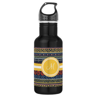 Monogram Tribal Behang op Maat Waterfles