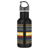 Monogram Tribal Behang op Maat Waterfles (Achterkant)