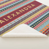 Monogram Tribal Pattern Colorful Sherpa Blanket Deken (3/4)