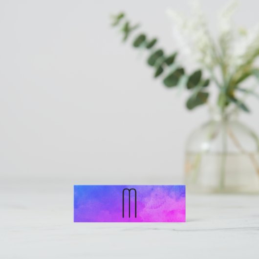 Monogram trillende kleuren mini visitekaartje (Staand voorkant)