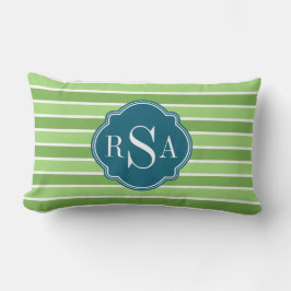 Monogram Trio Green Stripes Pattern Kussen