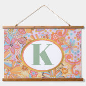 Monogram Trippy Nostalgische Floral Mood Hangend Wandkleed (Voorkant)