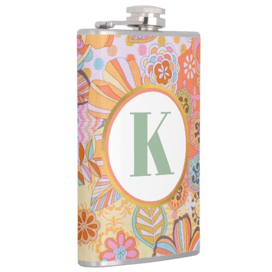 Monogram Trippy Nostalgische Floral Mood Heupfles (Rechts)