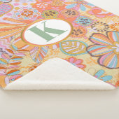 Monogram Trippy Nostalgische Floral Mood Sherpa Deken (3/4)