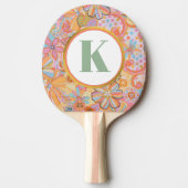 Monogram Trippy Nostalgische Floral Mood Tafeltennisbatje (Voorkant)
