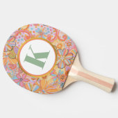 Monogram Trippy Nostalgische Floral Mood Tafeltennisbatje (Zijkant)