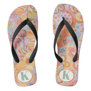 Monogram Trippy Nostalgische Floral Mood Teenslippers