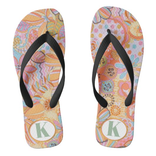 Monogram Trippy Nostalgische Floral Mood Teenslippers (Voetbed)