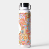 Monogram Trippy Nostalgische Floral Mood Waterfles (Achterkant)