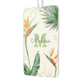 Monogram Tropical Gold Glitter Palm Foliage Script Luchtverfrisser (Links)