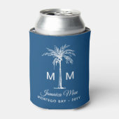 Monogram Tropical Palm Tree Personalized Blikjeskoeler (Blikje Voorkant)