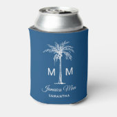 Monogram Tropical Palm Tree Personalized Blikjeskoeler (Blikje Achterkant)