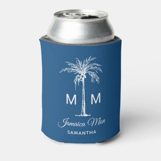 Monogram Tropical Palm Tree Personalized Blikjeskoeler (Blikje Achterkant)
