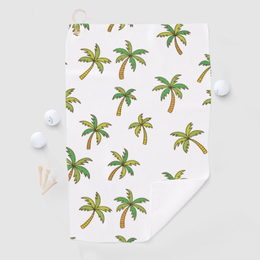Monogram Tropical Palm Trees Pattern Golfhanddoek (Insitu)