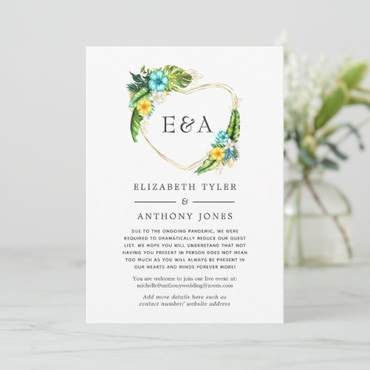 Monogram Tropical Summer Beach Verminderde gastenl Aankondiging (Staand voorkant)