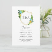 Monogram Tropical Summer Beach Weddenschap Update Kaart (Staand voorkant)