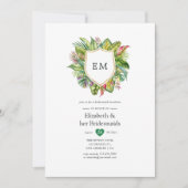 Monogram Tropical Summer Bridesmaids Luncheon Kaart (Voorkant)