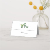 Monogram Tropical Wedding Cactus Plaatskaartje (Voorkant)