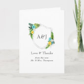 Monogram Tropisch Aloha Summer Beach Weddenschap Bedankkaart (Voorkant)