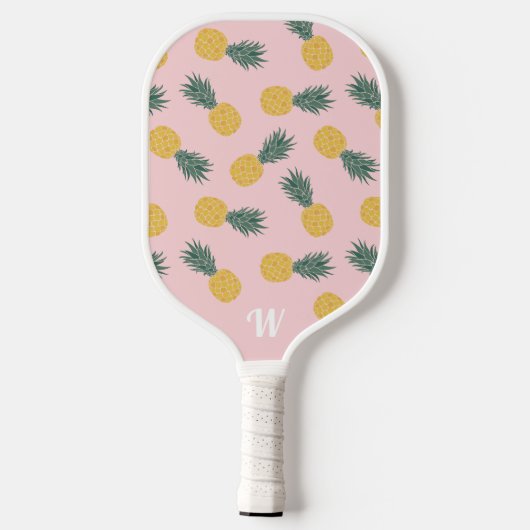Monogram tropisch ananaspatroon pickleball paddle (Achterkant)
