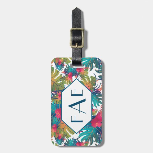 Monogram tropisch Bagagelabel (Voorkant verticaal)