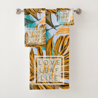 Monogram Tropisch Foliage Botanische Lang Patroon Bad Handdoek