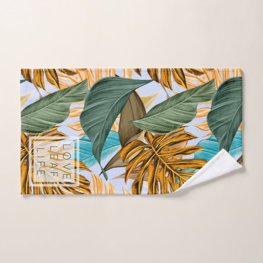 Monogram Tropisch Foliage Botanische Lang Patroon Bad Handdoek (Handdoek)
