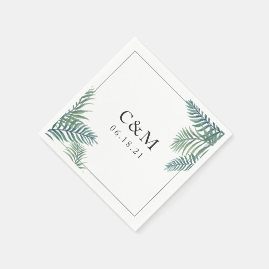 Monogram Tropisch Foliage Weddenschap Servet (Hoek)
