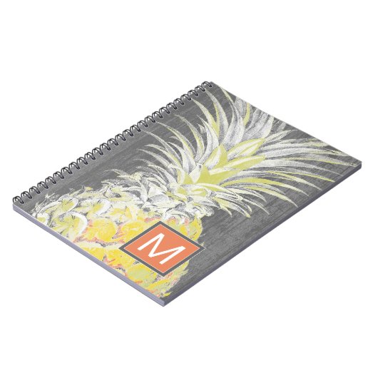 Monogram | Tropisch geel dennappel Notitieboek (Linkerzijde)