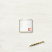 Monogram | Tropisch geel dennappel Post-it® Notes (Op bureau)