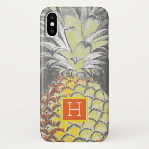 Monogram   Tropisch gele dennappel op grijs Case-Mate iPhone Case