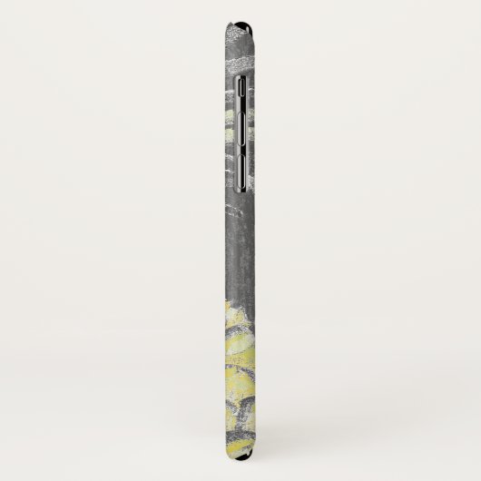 Monogram | Tropisch gele dennappel op grijs Case-Mate iPhone Case (Achterkant/links)