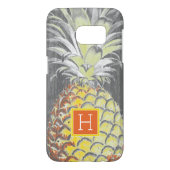 Monogram | Tropisch gele dennappel op grijs Case-Mate Samsung Galaxy Hoesje (Achterkant)