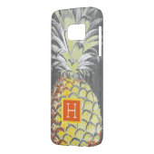 Monogram | Tropisch gele dennappel op grijs Case-Mate Samsung Galaxy Hoesje (Achterkant Links)